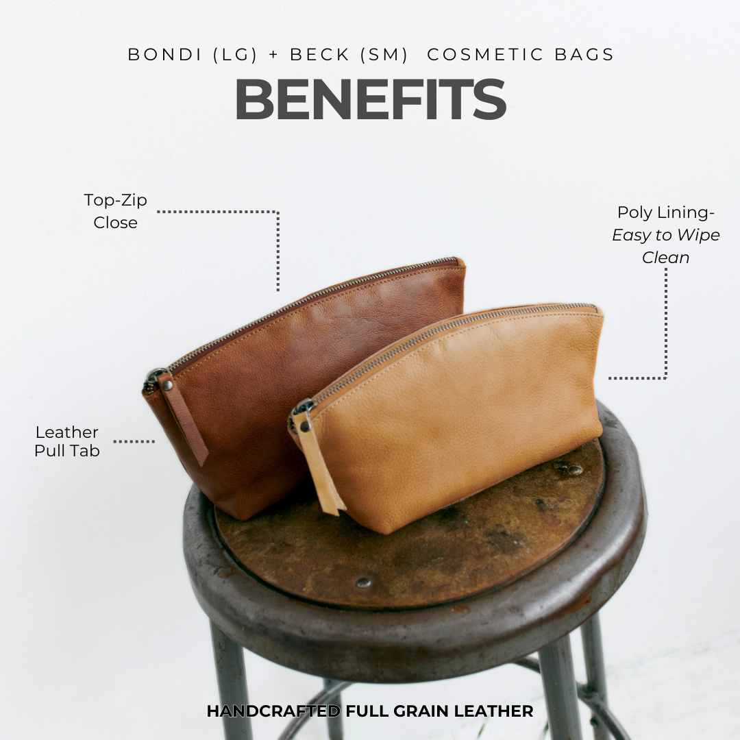 Beck Leather Cosmetic Bag Sm - Image 3